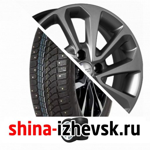 Колесо в сборе Viatti Brina Nordico (V-522) 185/65 R15 T 88 + СКАД KL-320 6xR15 4×100 ET46 DIA54.1 Черно-серый цвет с перламутровыми оттенками в Ижевске